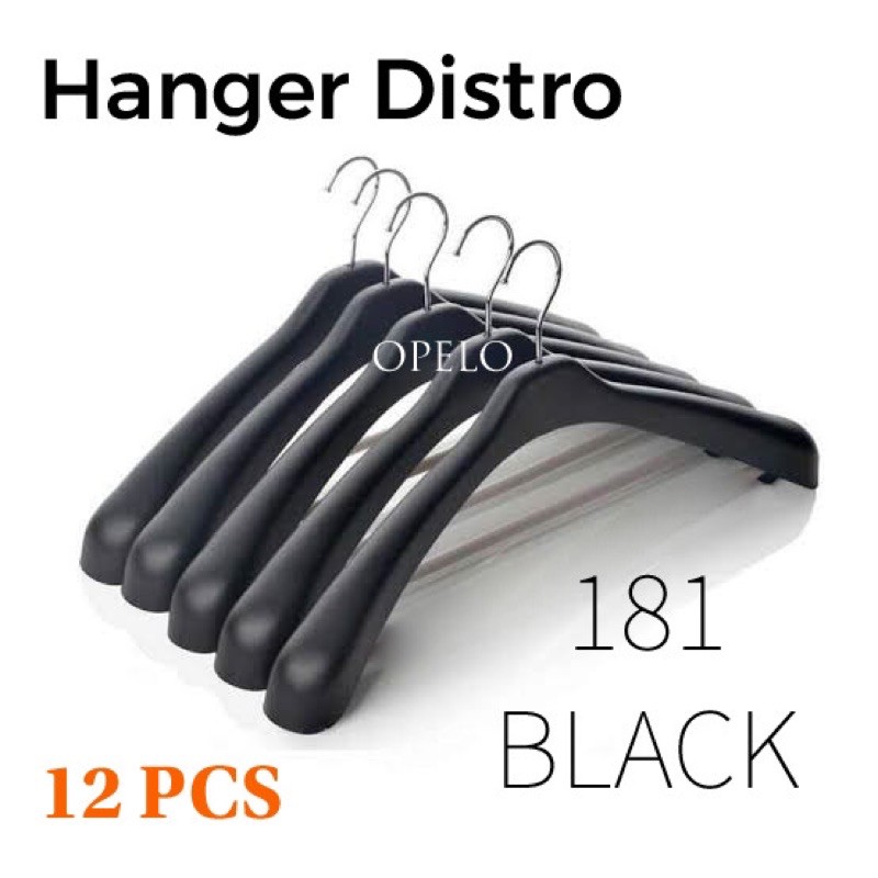 GANTUNGAN BAJU / HANGER DISTRO 181 BLACK (12 PCS)