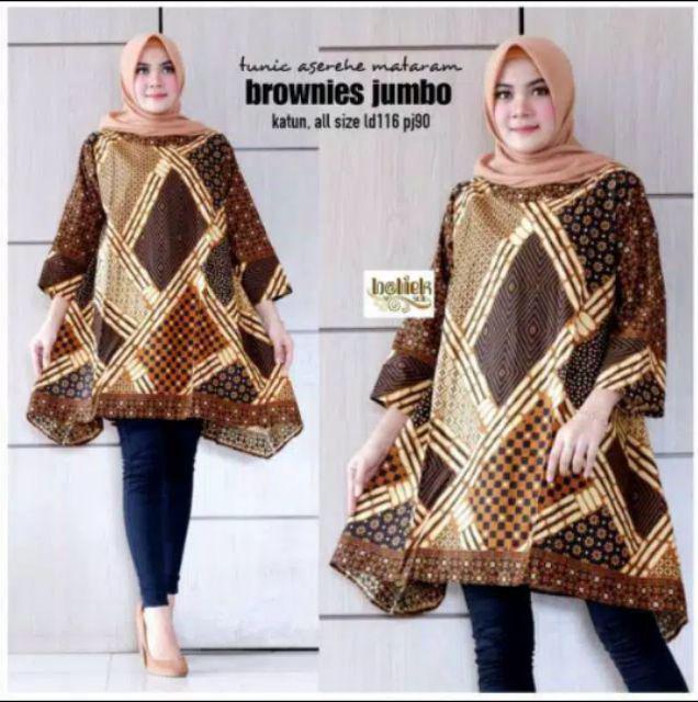 Tunik Batik Jumbo Aserehe Parang Barong Ld 120cm Asli Batik Pekalongan