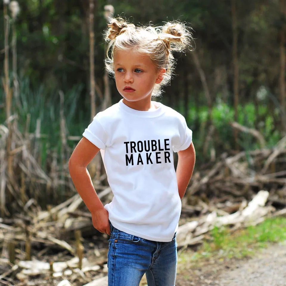 MYSTIQUE.ID-BAJU KAOS TROUBLE MAKER T-SHIRT LUCU DAN AESTHETIC