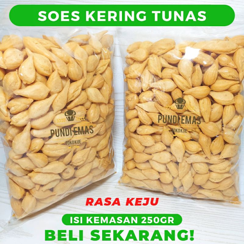 Soes Keju Tunas / Kue Soes Kering Rasa Keju / Makanan Ringan Isi 250 Gram / Soes Bandung