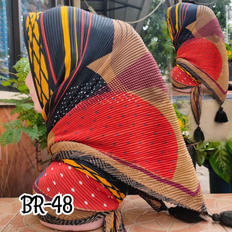 SEGIEMPAT PLISKET MOTIF JAMBUL BRANDED / JILBAB SEGIEMPAT PLISKET / SEGIEMPAT PLISKET / SEGIEMPAT VOAL / JILBAB JAMBUL-BR-48