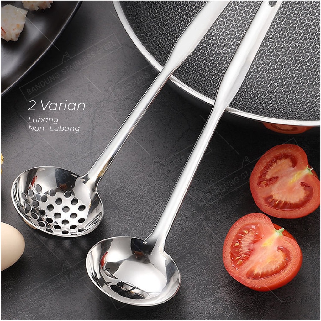 Sendok Sayur Sup Soup lubang dan tidak lubang Stainless Steel Centong Sayur Murah