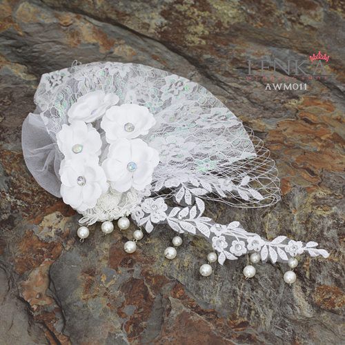 [STOK TERBATAS] HEADPIECE BRIDAL AKSESORIS PENGANTIN WEDDING PUTIH AWM011