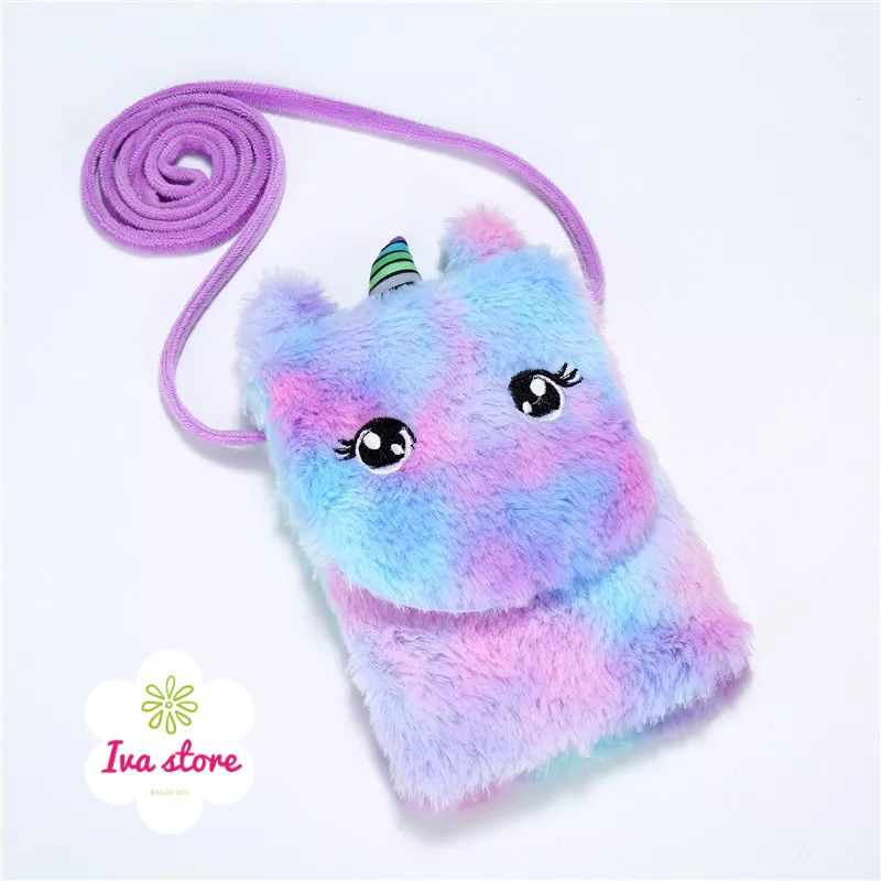 Tas Selempang Unicorn bulu