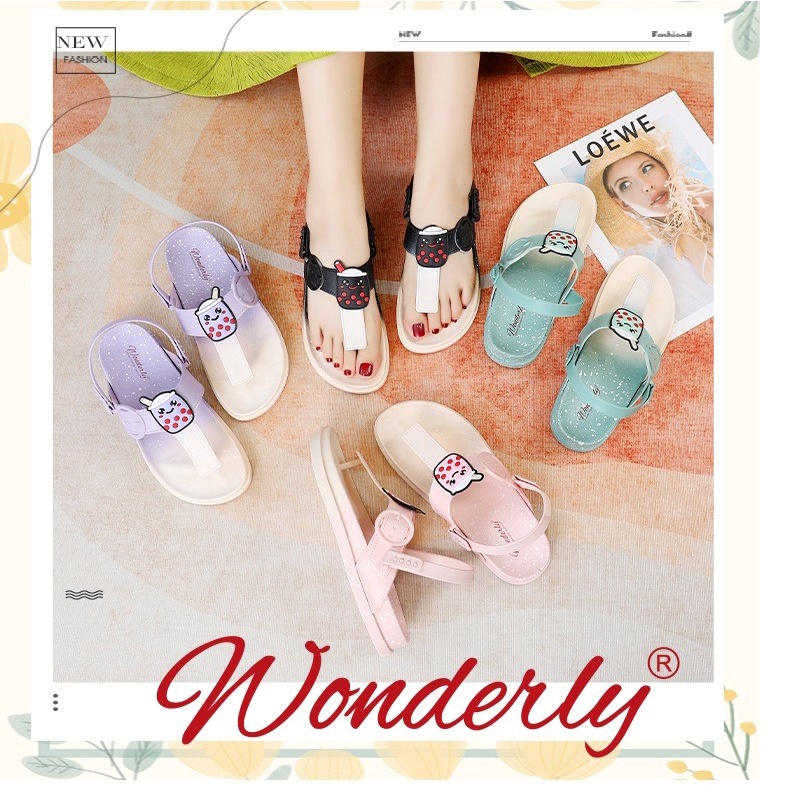 Sandal Wanita Tali Jelly Boba Sendal Wanita Karet Tali Wonderly Sandal Tali Wanita Jelly l 2025-3