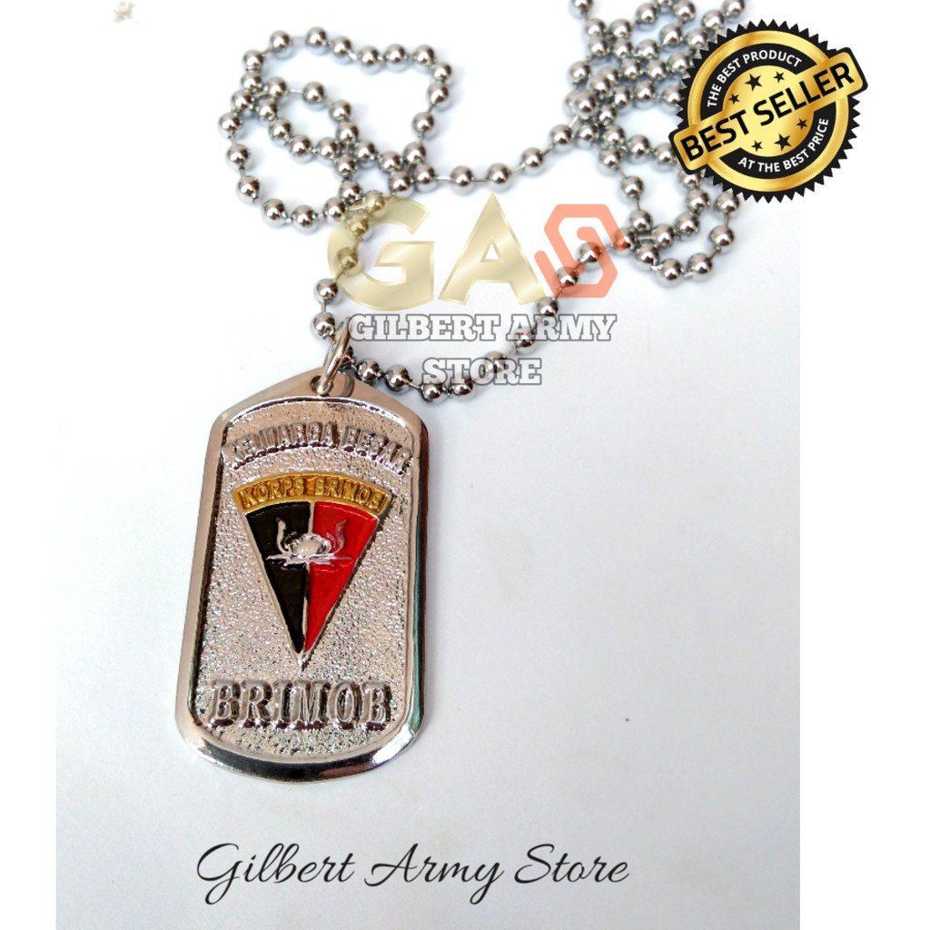 GILBERT ARMY STORE Kalung Brimob Cor Anti Karat Kalung Army Kalung pria motif Army Militer