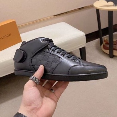 sneaker shoes lv mirror sepatu damier hitam sepatu pria sepatu branded shoes