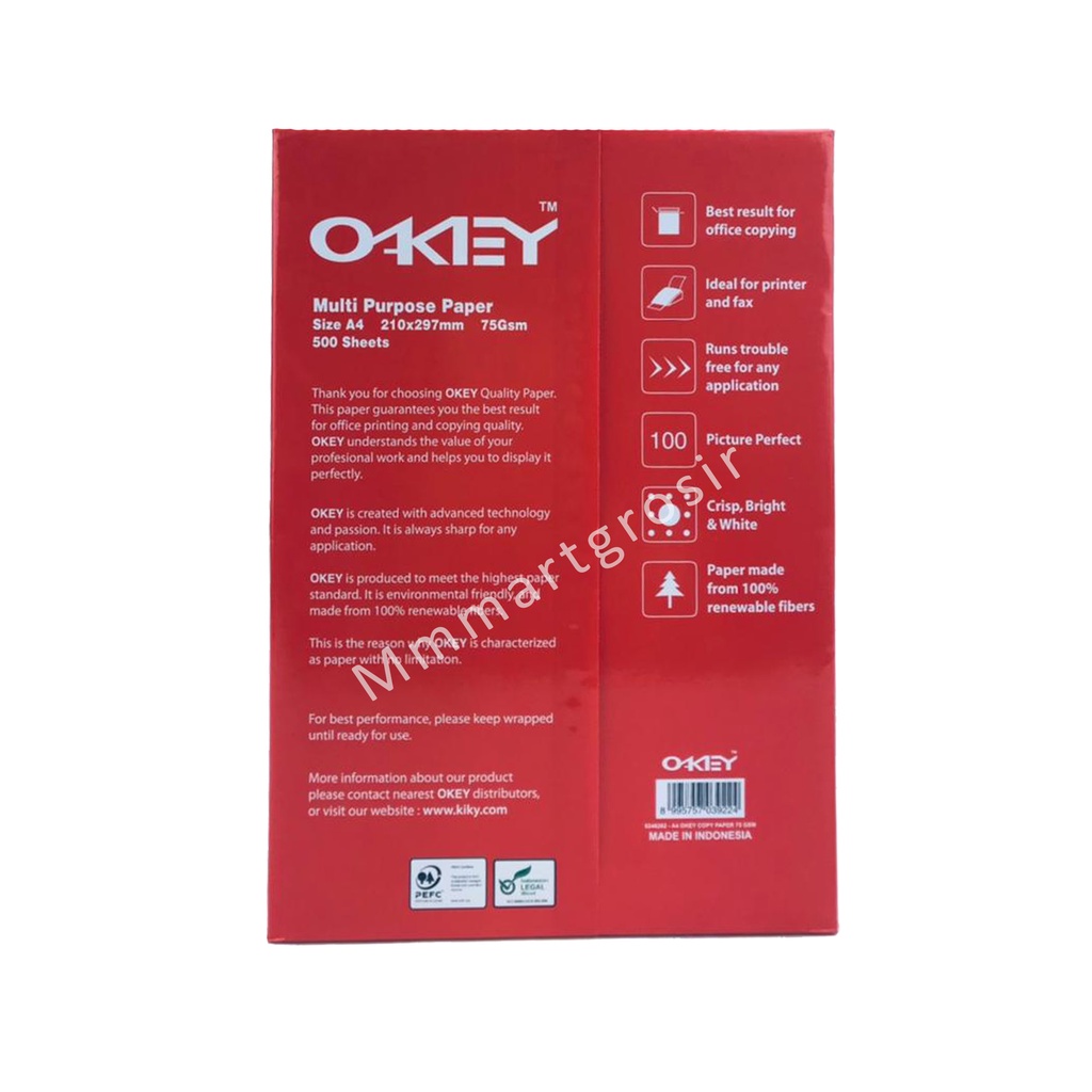 Okay/Best copy paper/Kertas A4 /75Gsm/5000 Sheets