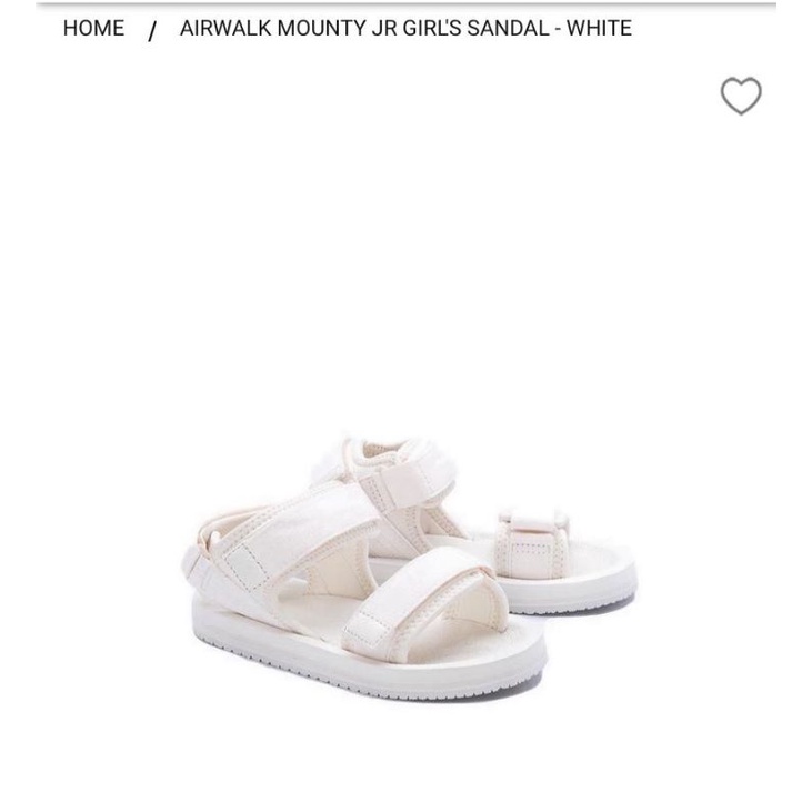 airwalk mounty jr girl's sandal - white