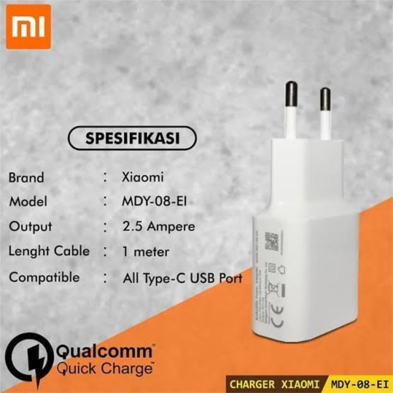 Charger Xiao Mi Xiaomi Type C USB C Fast Charging Original 100%