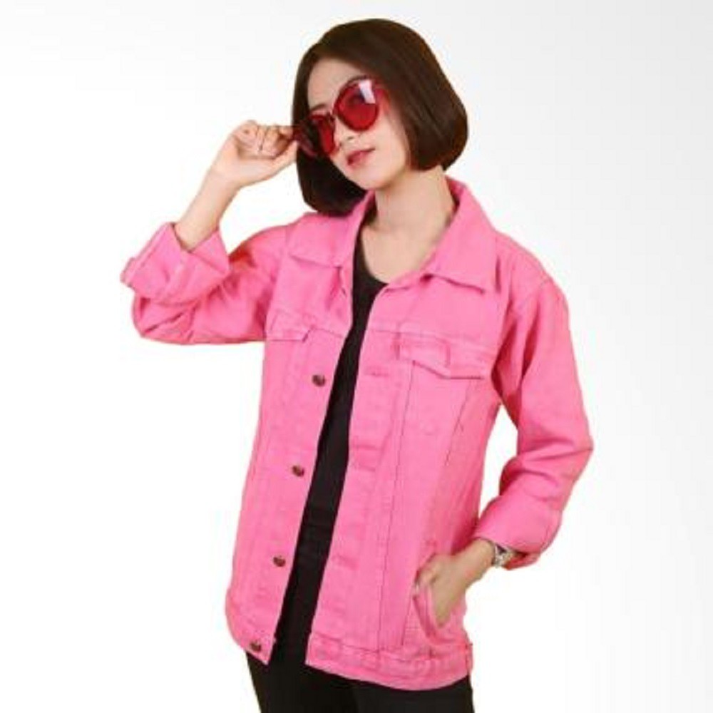 Delaux Store Jaket Jeans Pink Wanita Jeans Murah Tampil Lebih Cantik Premium Bandung