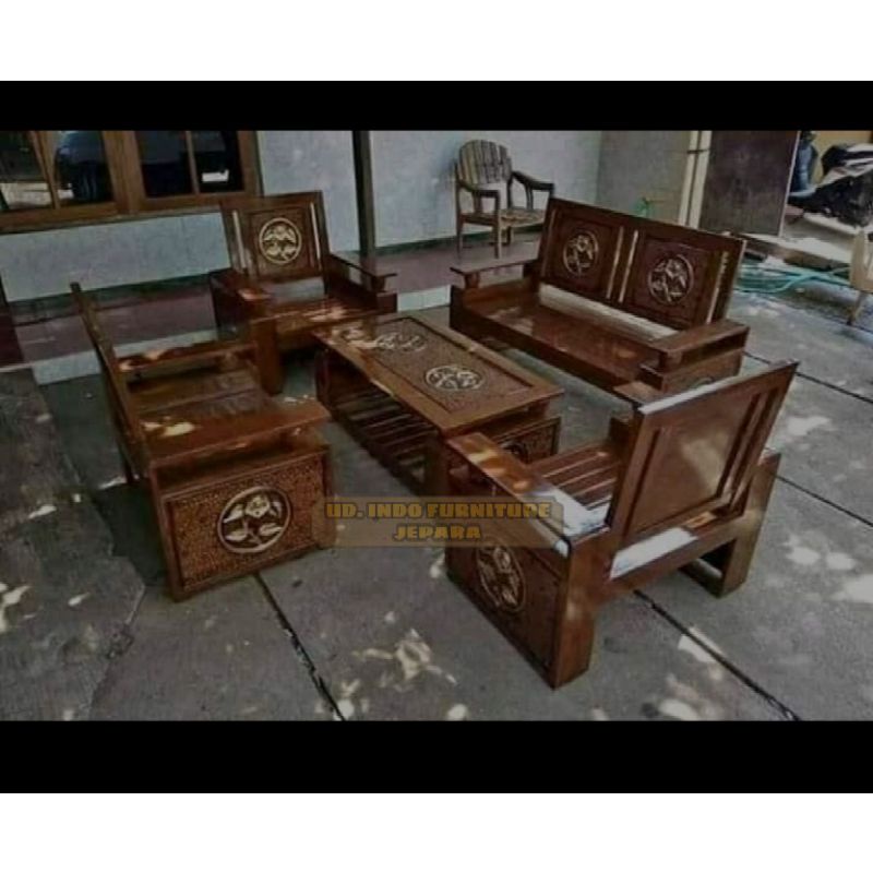 mebel murah kursi meja tamu ruangan tamu jati ukir jepara