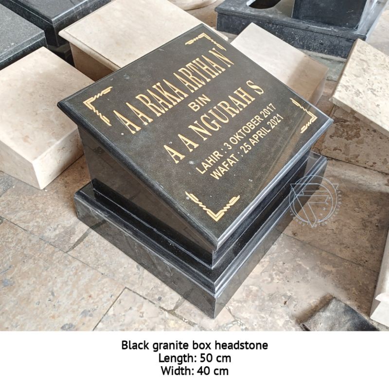 Nisan box granit hitam 50X40 free ongkir jawa