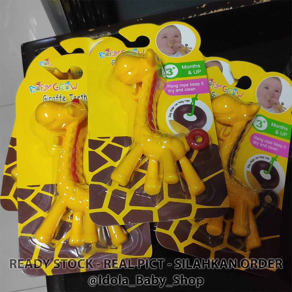 Teether Giraffe Baby Grow Gigitan Jerapah Mainan Gigi Bayi Baru Lahir 3m+ BPA Free