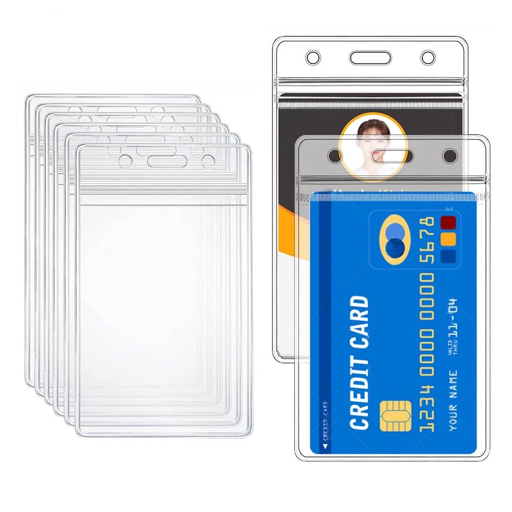 Transparent Vertical ID Card Bag Case / Credit Cards Badge Holder Accessories