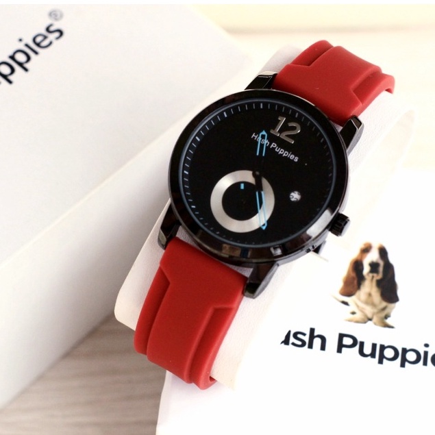 JAM TANGAN WANITA HUSH PUPPIES HP J100 RUBBER TANGGAL CHRONO DETIK BAWAH AKTIF DM 3,5 CM FREE BOX || JAM TANGAN FASHION WANITA HUSH PUPPIES