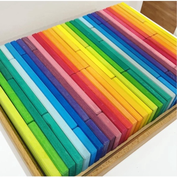 Gluckskafer Rainbow Building Set 64 pcs - Gluckskafer Building Slats Diskon