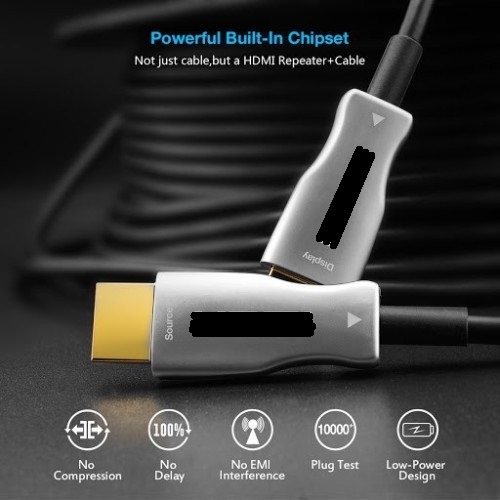 Cable hdtv 2.0 active optical fiber 40 meter 4k hdcp hdr uhd - Kabel hdtv 40m optic optik 3d aktif