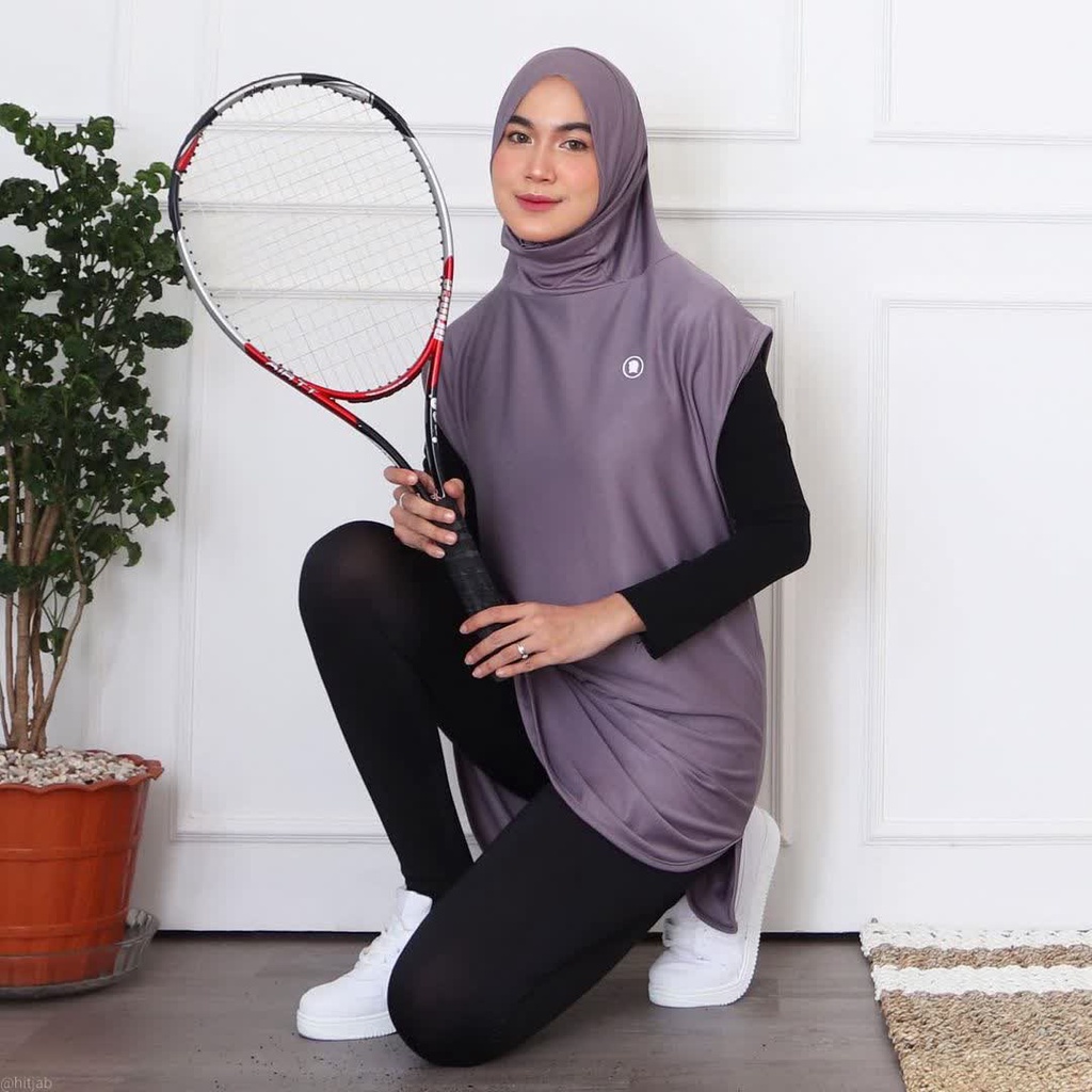 Dryfit Hijab rompi Sport Jilbab Kerudung Olahraga Joging Senam Bersepedah. Hijab Instan.