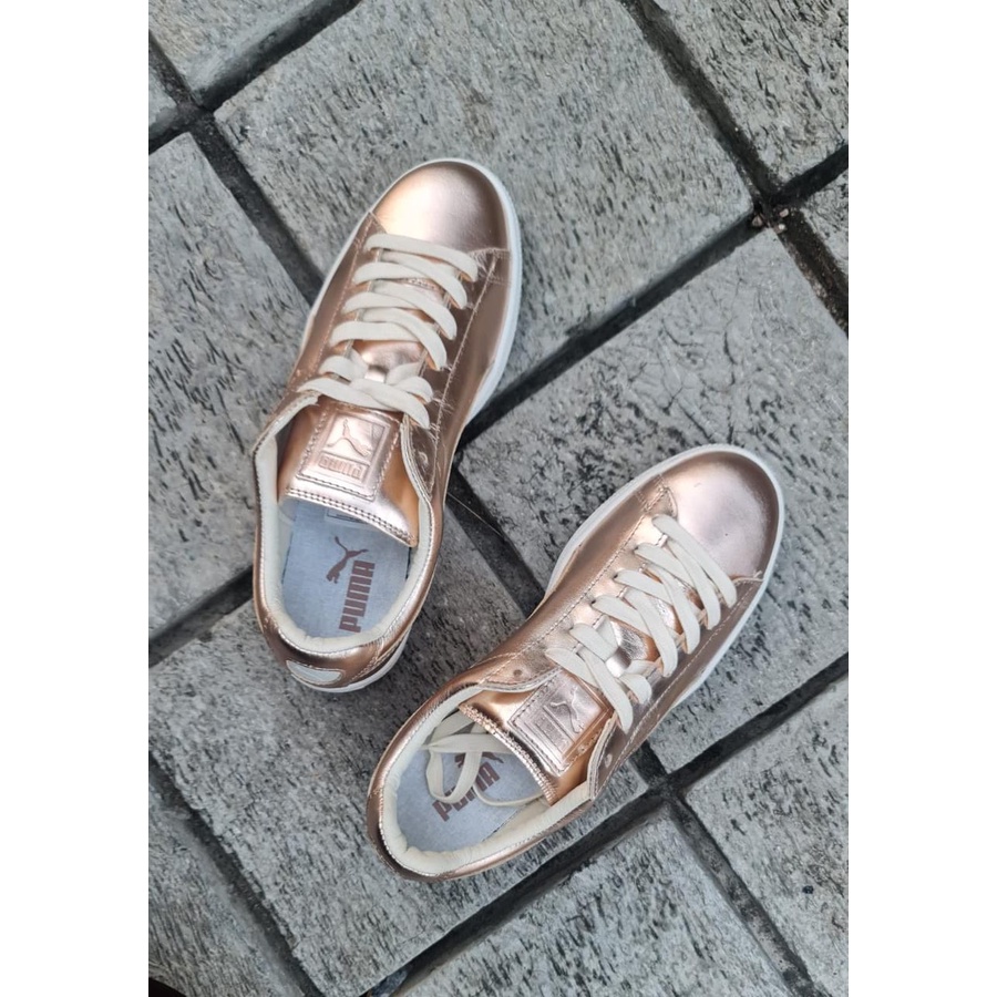 ( PROMO DISKON ) SEPATU PUMA / SEPATU PRIA WANITA/ SEPATU ORI/  PUMA BASKET CREEPER METALIK ORIGINAL