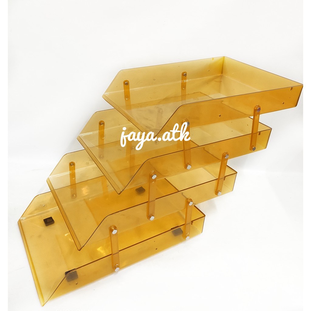 RAK KERTAS DOKUMEN ELEVATED TRAY LETTER TRAY 4 SUSUN PLASTIK FOLIO BAK SURAT