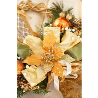 Pajangan Natal Wreath Traditional Gold