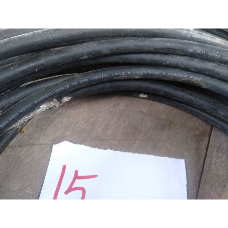 kabel sisa BELDEN 9292 DUOFOIL-BRAID 75 OHM - VOAXIAL CALBE 0719B53 ROHS S 0002624 FEET kabel bekas 