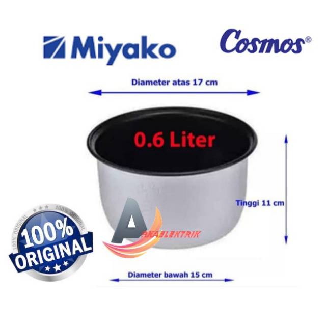 Panci Rice Cooker Miyako 0,6 Liter