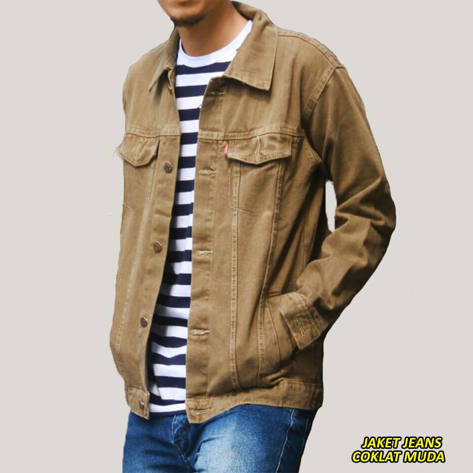Jaket Jeans Denim Levi's Levis Pria  Kunyit coklat brown