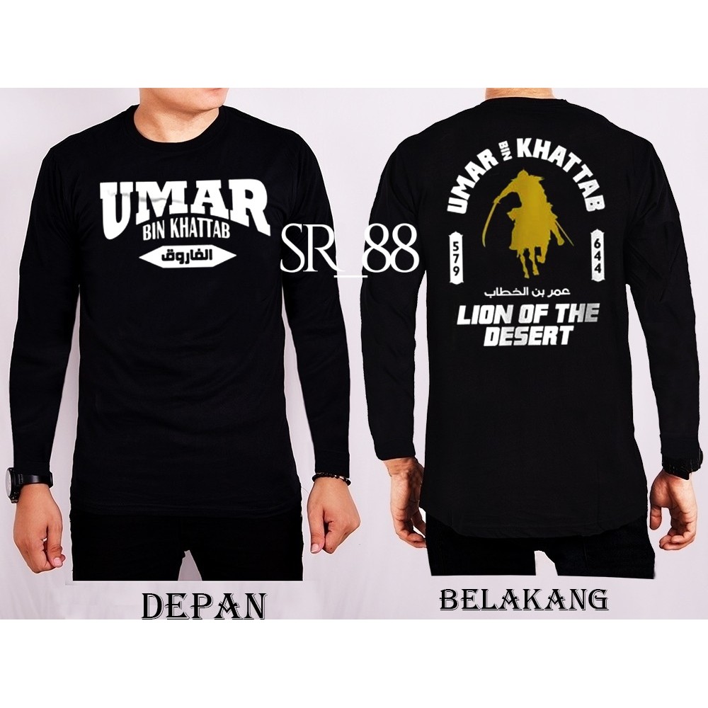 Promo T shirt Umar bin khatab / Kaos dakwah / kaos islami / kaos khalifah full katun 30s