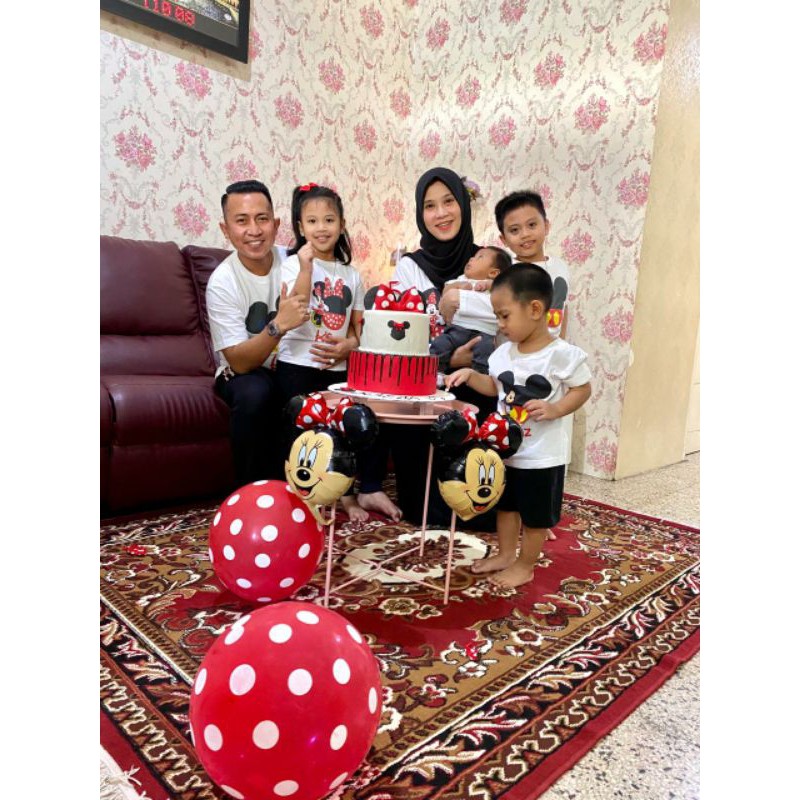 ulang tahun dengan kaos mickey mouse kaos couple keluarga