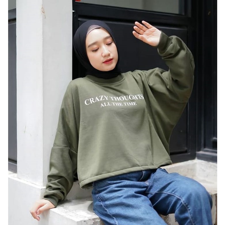 Sweater Wanita Grosir Terkeren Berkualitas - Crazy Thought oversize