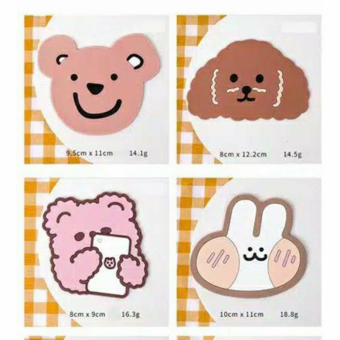 Tatakan Gelas TG01 Silikon Anti Slip Alas Mug Cangkir Karakter Lucu