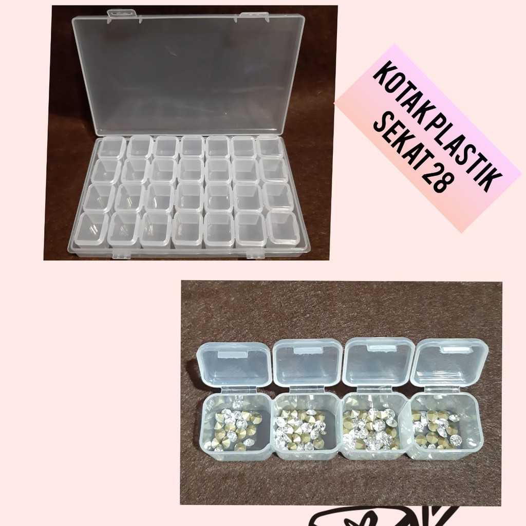 KOTAK PLASTIK 28 SEKAT |  KOTAK ORGANIZER | KOTAK PENYIMPANAN NAIL ART