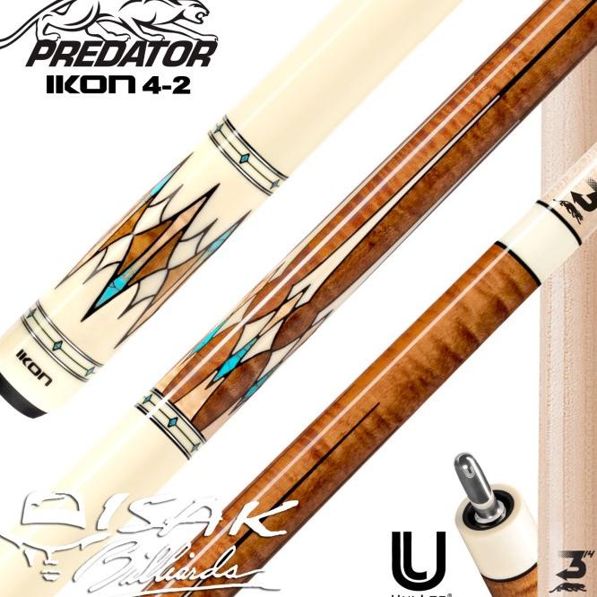 Predator Ikon4-2 Uniloc Low Deflection Billiard Cue Stick Stik Biliar