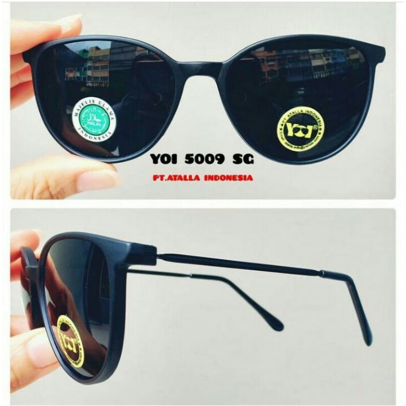 Kacamata Oval Hitam Gagang besi YOI 5009 SG