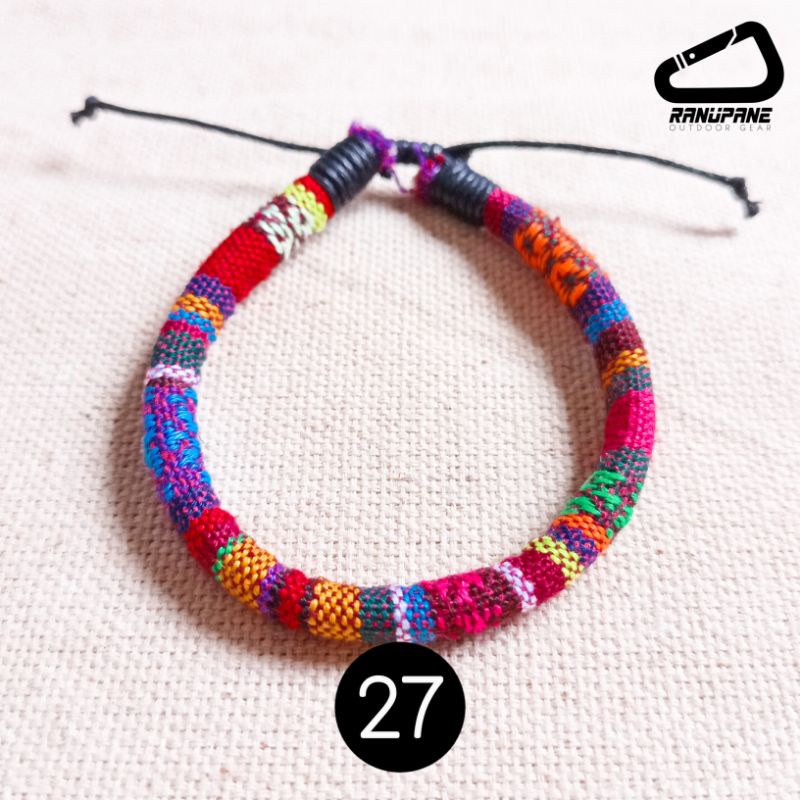 Gelang Tenun Etnik Songket Gelang khas Lombok Motif Unik Gelang Vintage Etnik Etnic Pendaki Gunung Pria Wanita-27