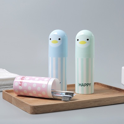 Cartoon Cute Penguin Toothpaste Cup Case Travel Portable Toothbrush Holder Case Hiking Sanitary Ware Suit Storage Box