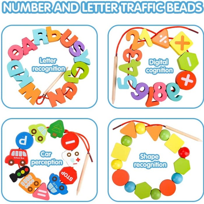 Number Letter City Beads Meronce Mainan Montessori Sensory Play Sensory Toys ArtCraft Mainan Manik