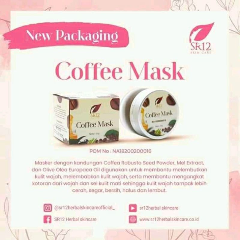 Coffee mask SR12/ masker kopi / masker komedo / masker wajah