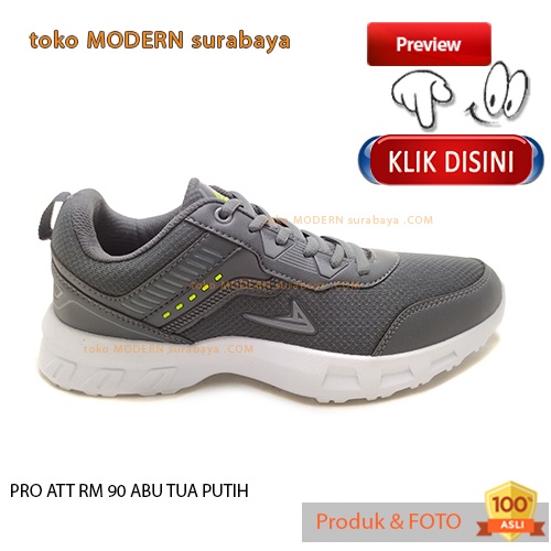 Sepatu pria sepatu casual sneakers tali PRO ATT RM 90 ABU TUA PUTIH