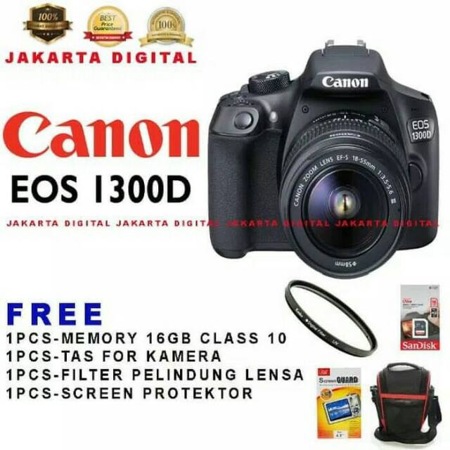 Murah CANON EOS 1300D LENSA 18-55mm/Camera DSLR CANON 1300D KIT