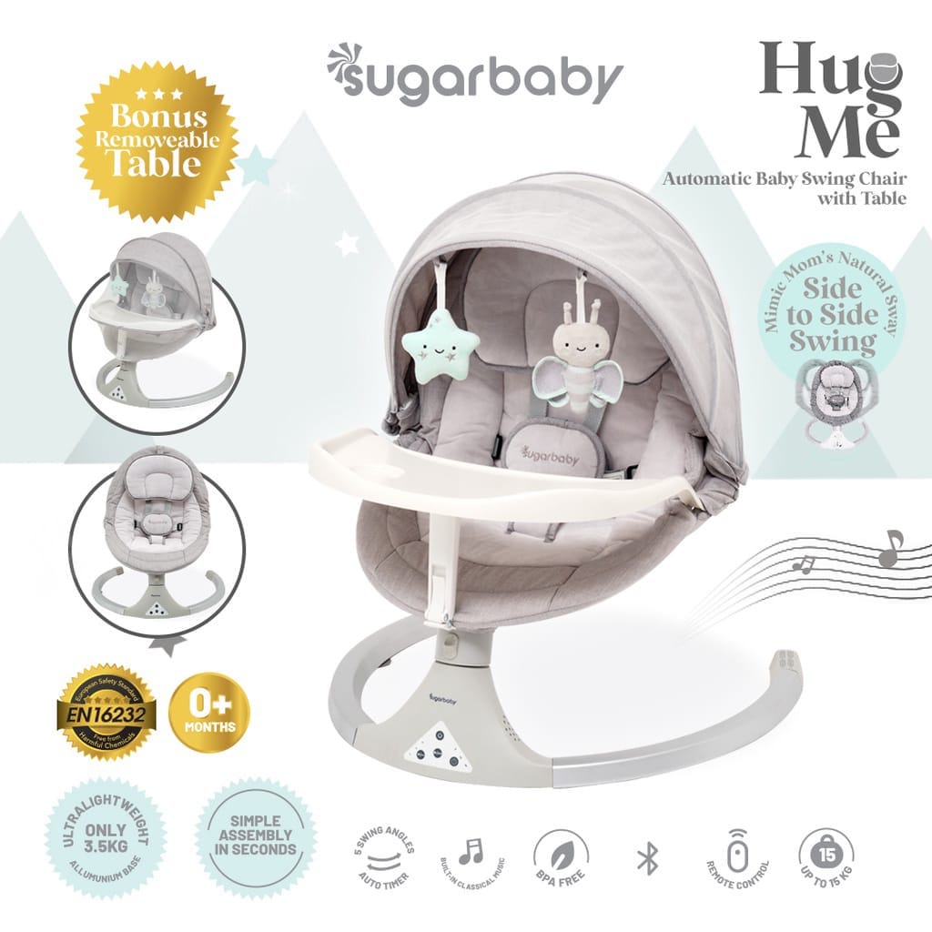 Sugarbaby HUG ME Automatic Baby Swing Bed Ayunan Bed untuk Bayi Ayunan disertai musik