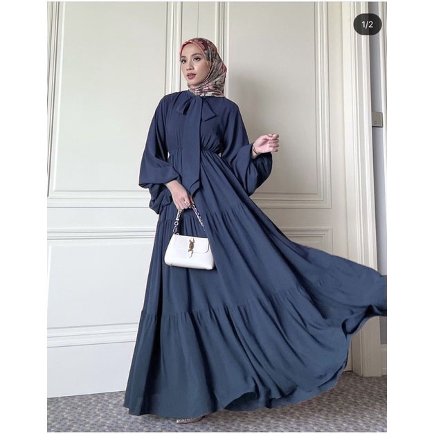 Gamis Blesia Ruffle Maxi Dress Wanita