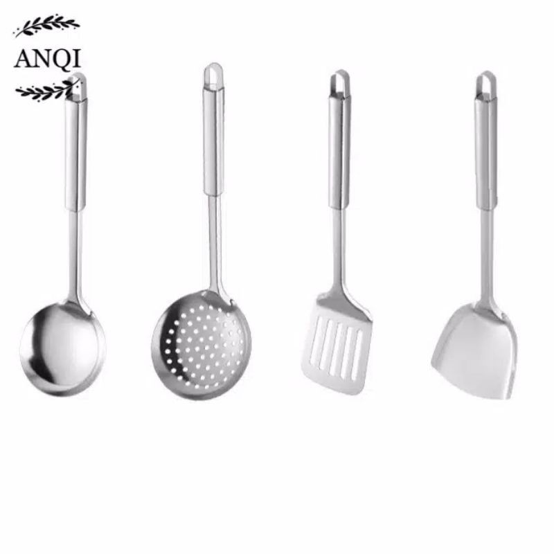 Set Alat Masak Isi 4 Dan Isi 6Spatula Kitchen Set Stainless Steel Berkualitas / RH-2180-6