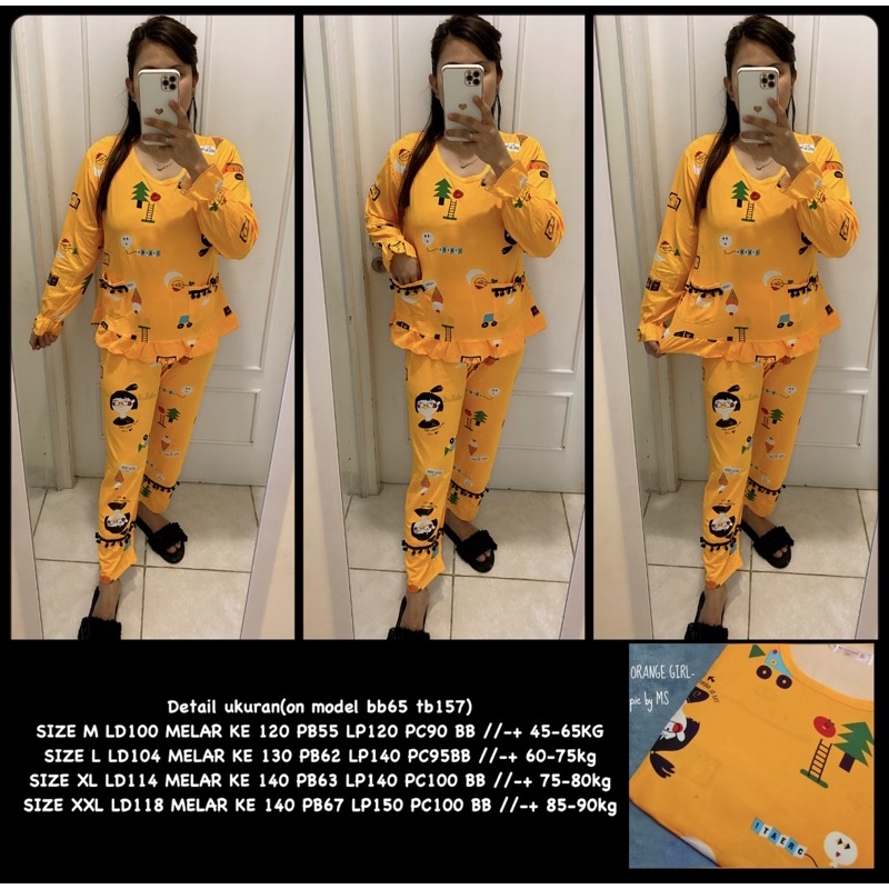 BAJU TIDUR LENGAN PANJANG LEISURE VOGUE DLL KOREA IMPORT CINA WANITA KADO PP PIYAMA REMAJA DEWASA-PPO-006 GIRL / L