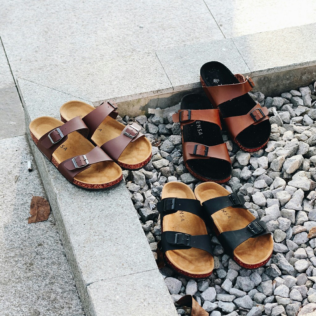 Xander Brown | Sendal Jepit Tali Kulit Simpel Kayu Pria Cowok Men Sandal Footwear | FORIND x Zensa