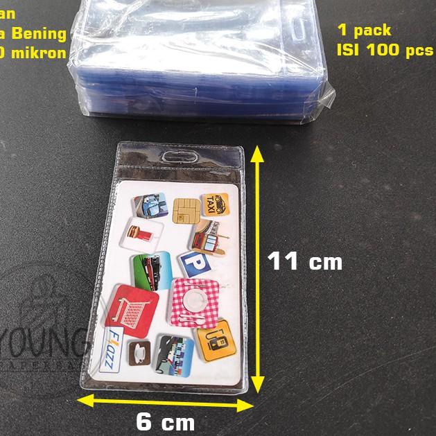 

[KODE QGBYQ] Plastik eToll Mika / Cover Bening Kartu eToll / ATM / KTP / ID CARD 6x11 (1 PACK ISI 100)