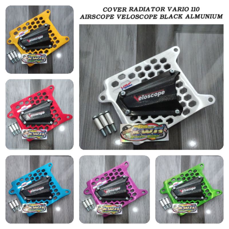 Cover radiator hrc vario 110 cnc vario karbu airscope almunium / tutup cover radiator vario 110 cnc airscope veloscope almunium