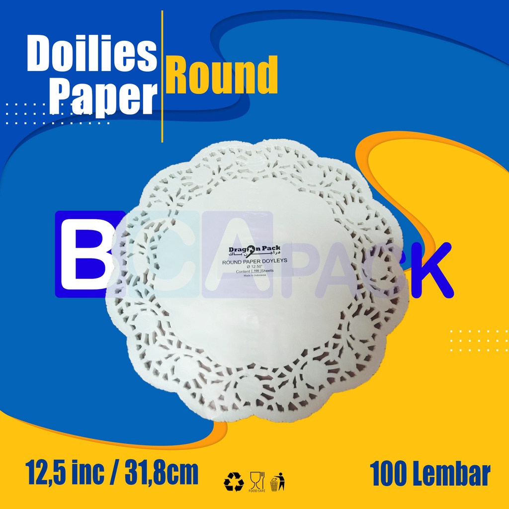 

Doilies Paper Round 12,5 inch - Kertas Alas Renda Kue isi 100 Lembar